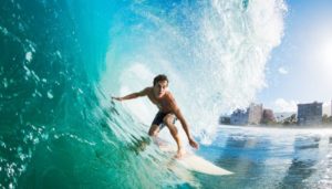 Man surfing a wave