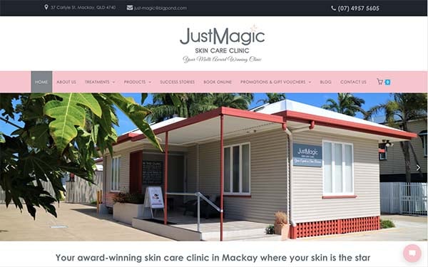 Just Magic Skin Care Clinic website created by Localsearch