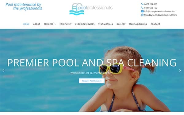 Pool Professionals website created by Localsearch