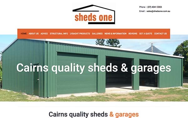 Sheds One website created by Localsearch