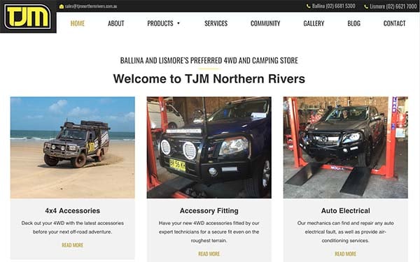TJM Lismore Ballina website created by Localsearch