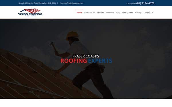 Vision Roofing website created by Localsearch