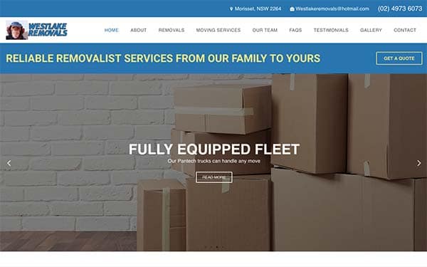 Westlake Removals website created by Localsearch