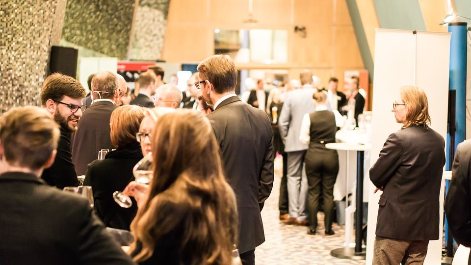 Business people at a networking event