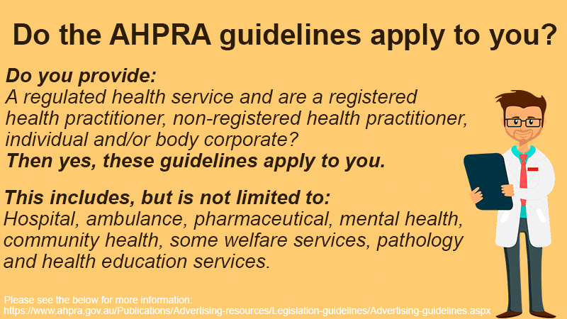 Do the AHPRA guidelines apply to you