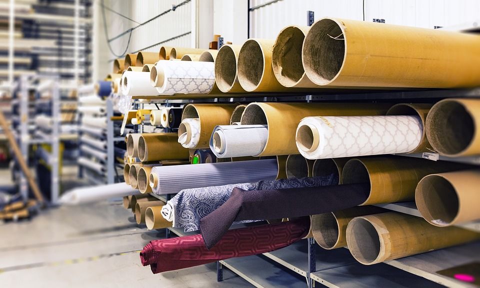 Rolls of fabric for production
