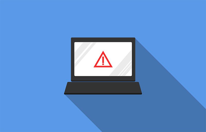 Warning on laptop