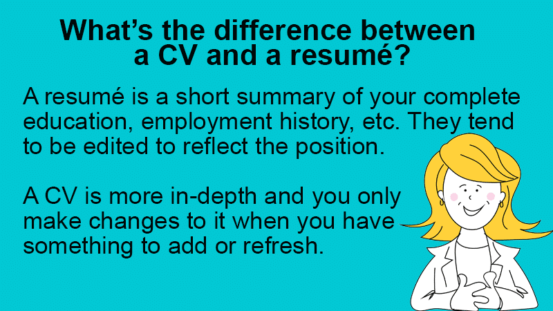 What's the difference between a resumé and a CV