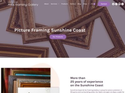 Sunshine Coast Art & Framing website designed and developed by Localsearch