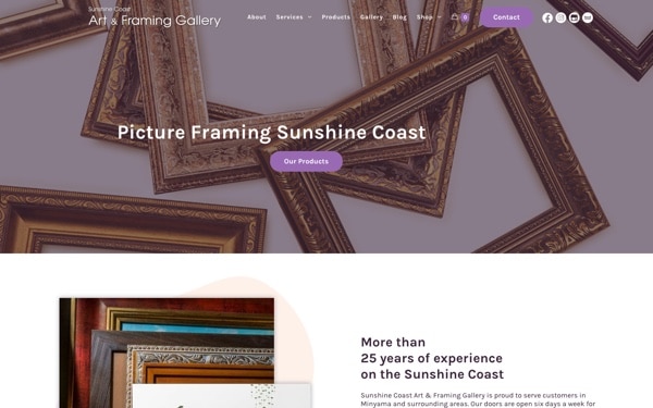 Sunshine Coast Art & Framing website designed and developed by Localsearch