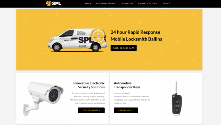 SPL Ballina Locksmiths website page