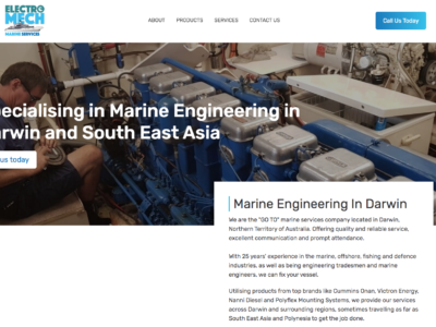 Electro Mech Marine Services Darwin Website page