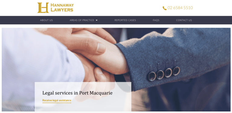 Hannaway Lawyers Port Macquarie website