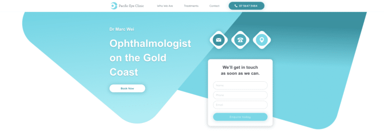 Pacific eye clinic Gold Coast Website Localsearch design