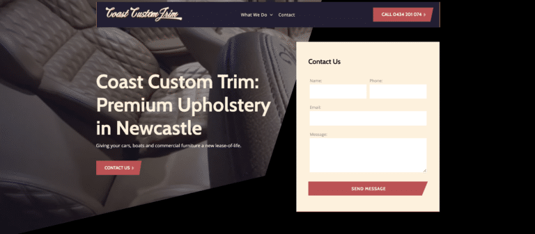 Coast Custom trim website design