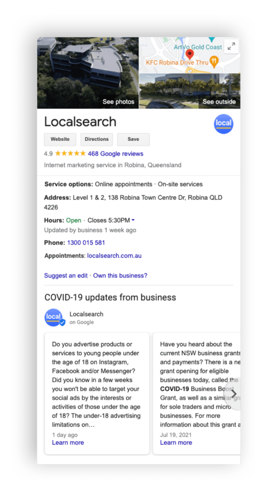 Localsearch google my business listing