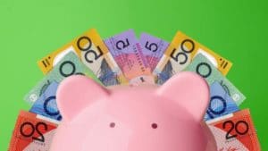 Piggy bank with Australian Money