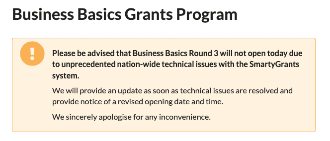 QLD Business Basics Grant Delayed