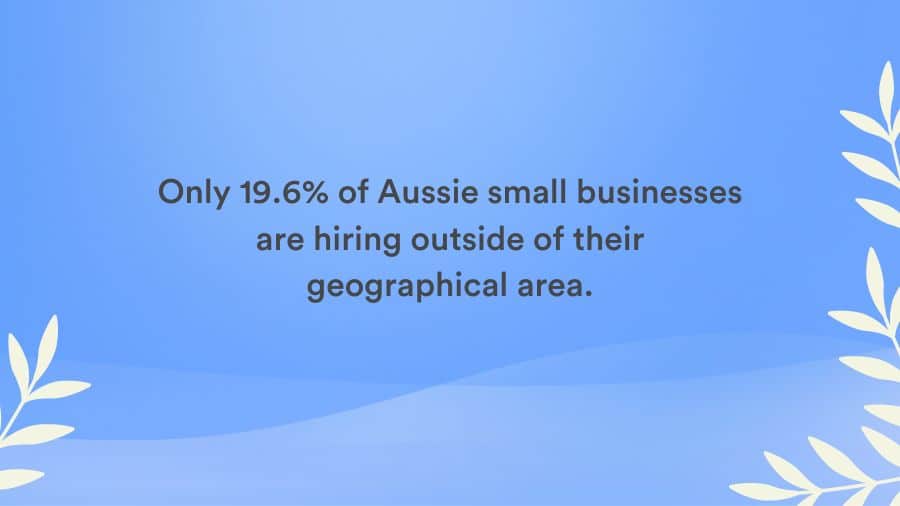 19.6% of small businesses are hiring outside of their geographical areas